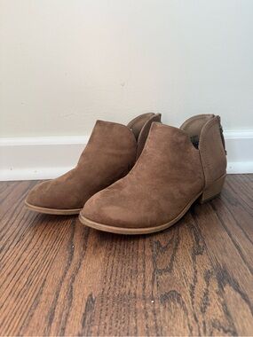 Brown Suede Ankle Booties